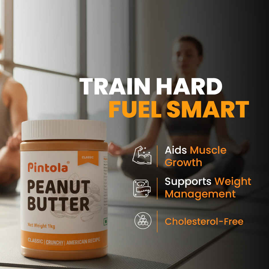 Pintola Classic Peanut Butter Crunchy - Original American Recipe With High Protein Fiber