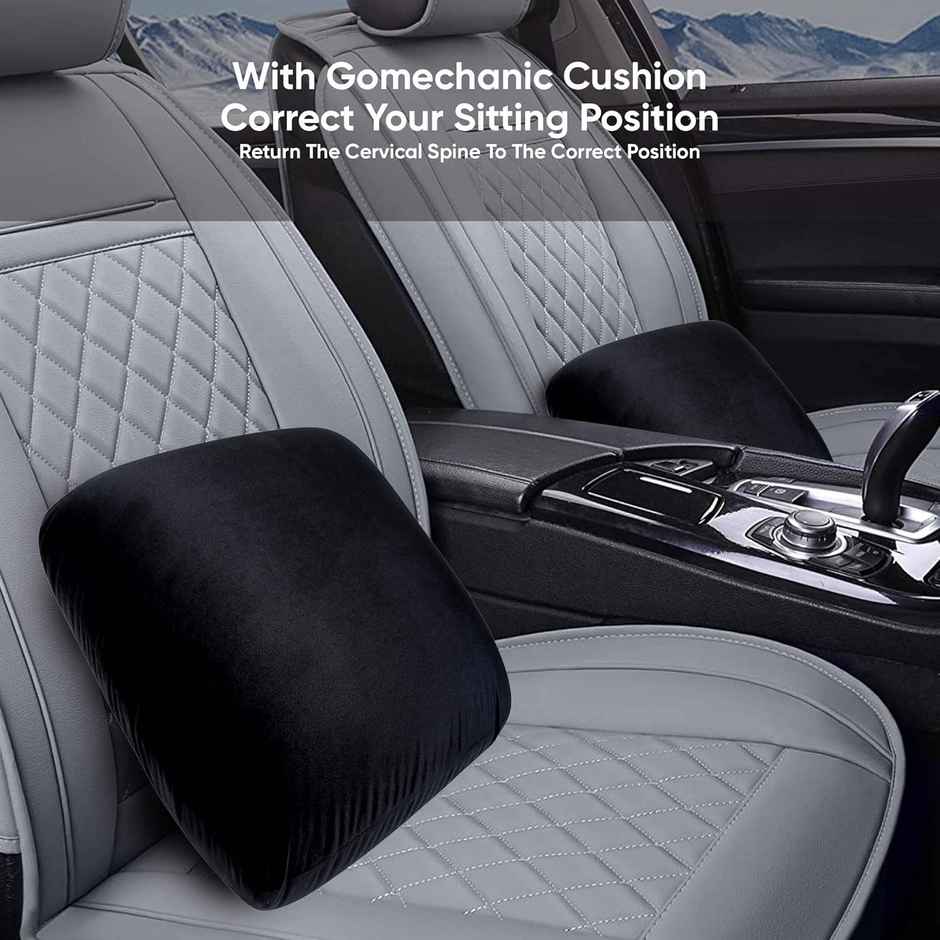 Gomechanic Godryft Memory Foam Car Seat Cushion For Back Support To Relieve Sciatica Pack Of 2