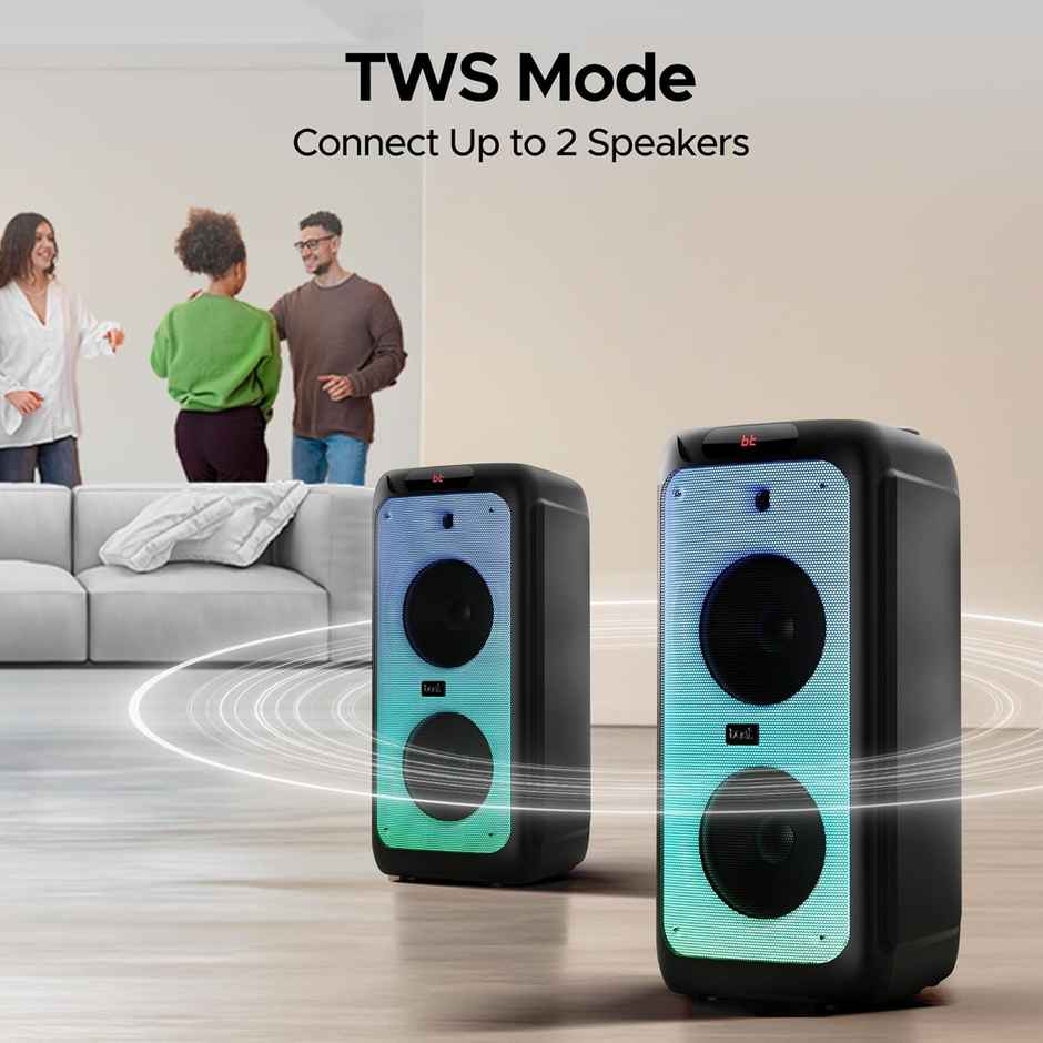 boAt PartyPal 400 Party Speaker w/ 160W Power, 6 H Playtime & EQ Modes (Space Black)