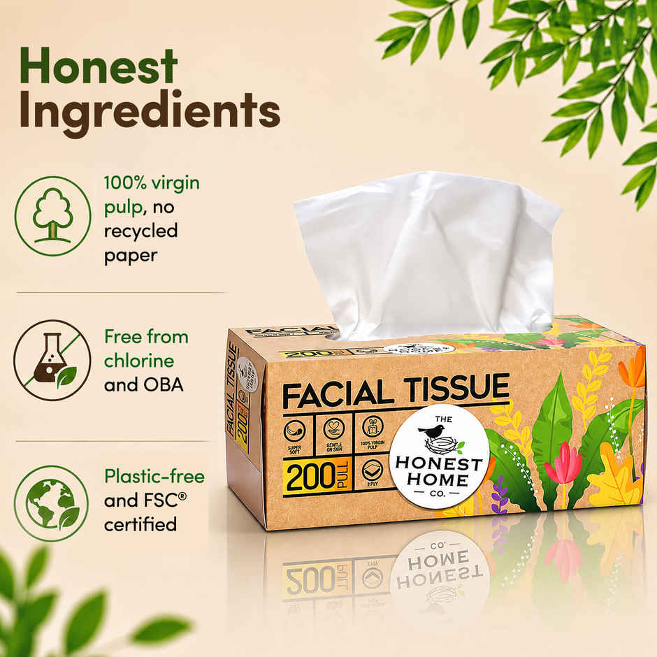 The Honest Home Company Facial Tissue Box | 200 Pulls