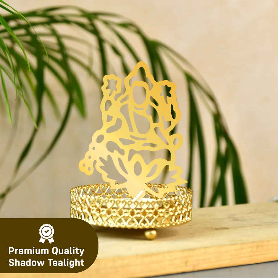 Shadow Laxmi Ji Tealight Candle Holder | Gold | Party Propz