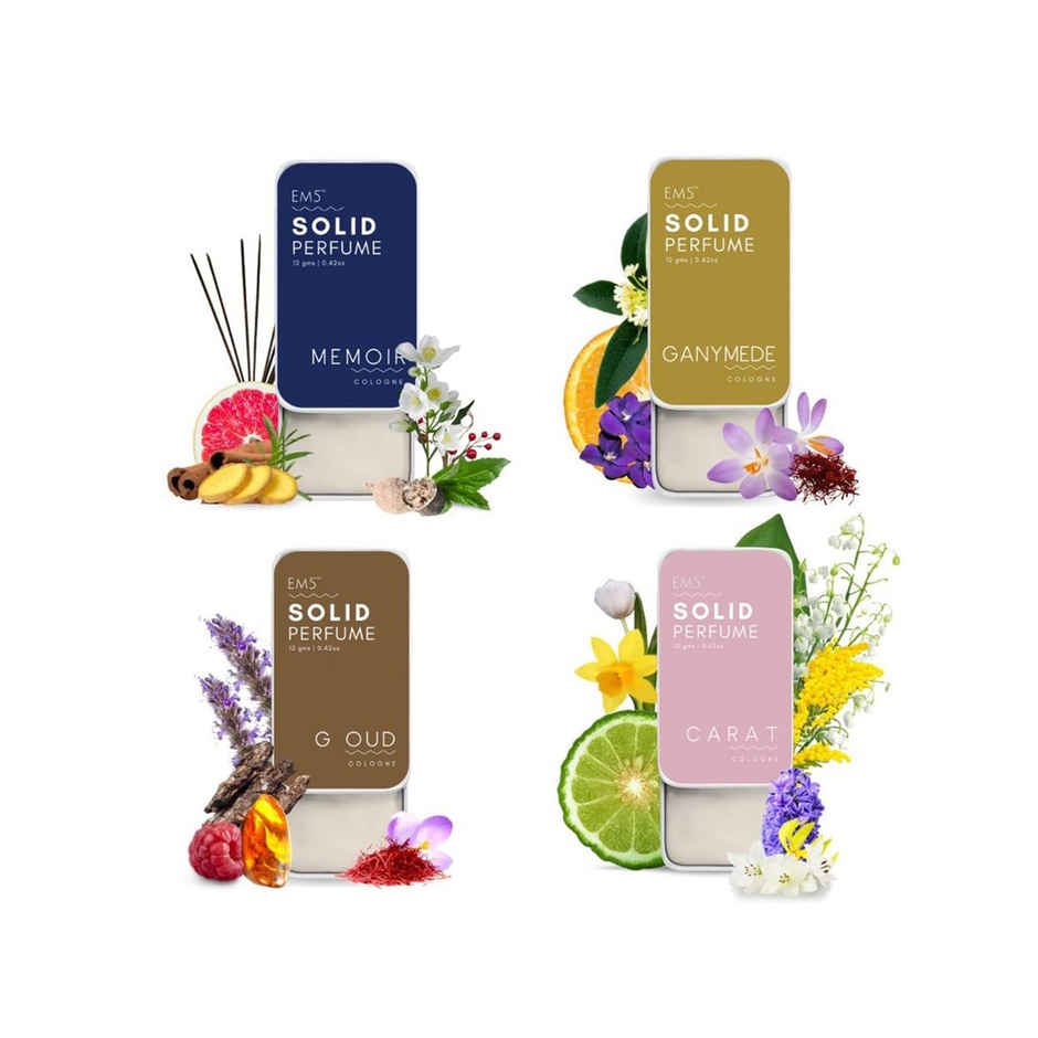 EM5 Unisex Set Of 4 Solid Perfume | Gift For Men & Women