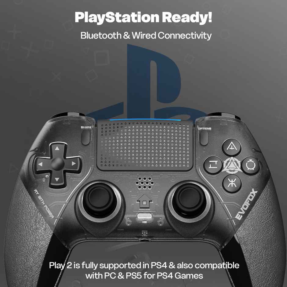 Evofox Play 2 Wireless Gaming Controller | PS4 & PS5 (PS4 Games Only) | HallSense Joysticks