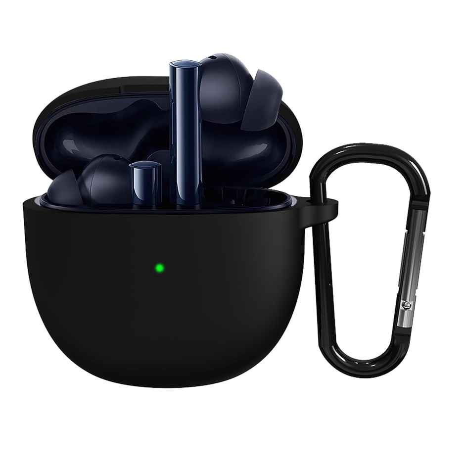 Sounce Silicone Case Cover Compatible with Realme Buds Air Pro/Air 2 | Black