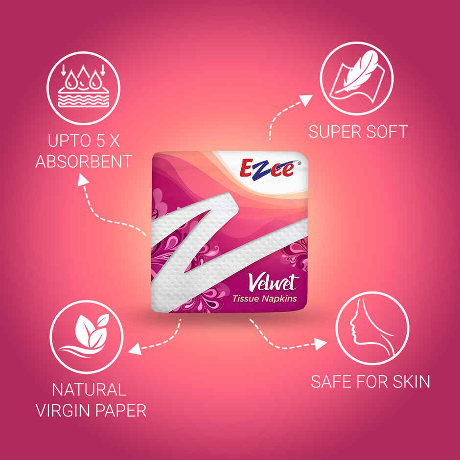 Ezee Velvet Tissue Paper Napkins | 100 Sheets