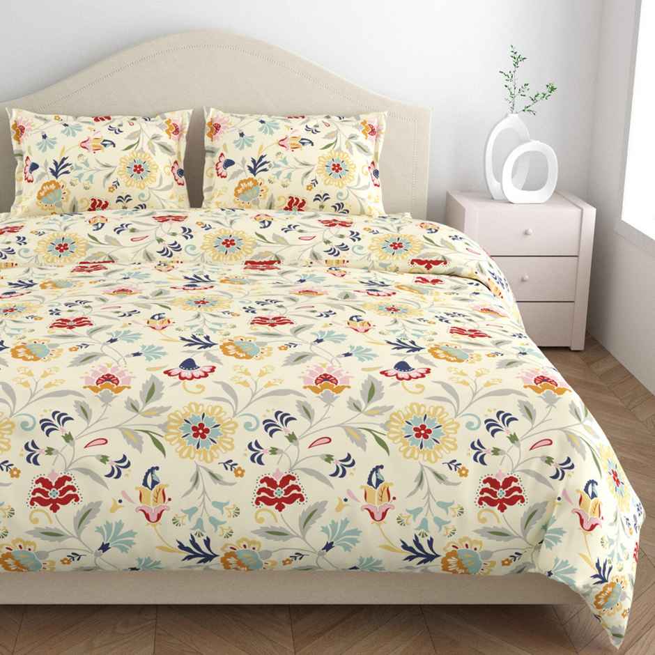 Haus & Kinder Ultra Soft Double Bedsheet With 2 Pillow Covers - Light Yellow