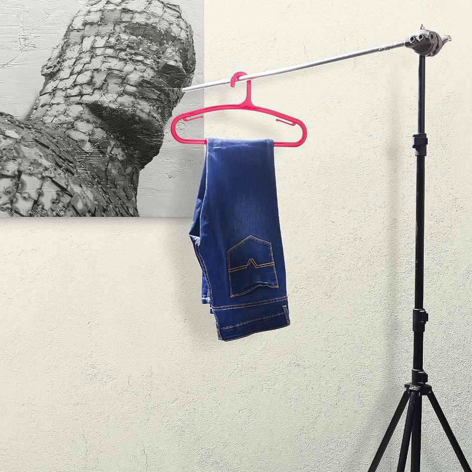 Happy To Hang Denimation 6 Piece Polypropylene Hanger, Blue And Red Combo