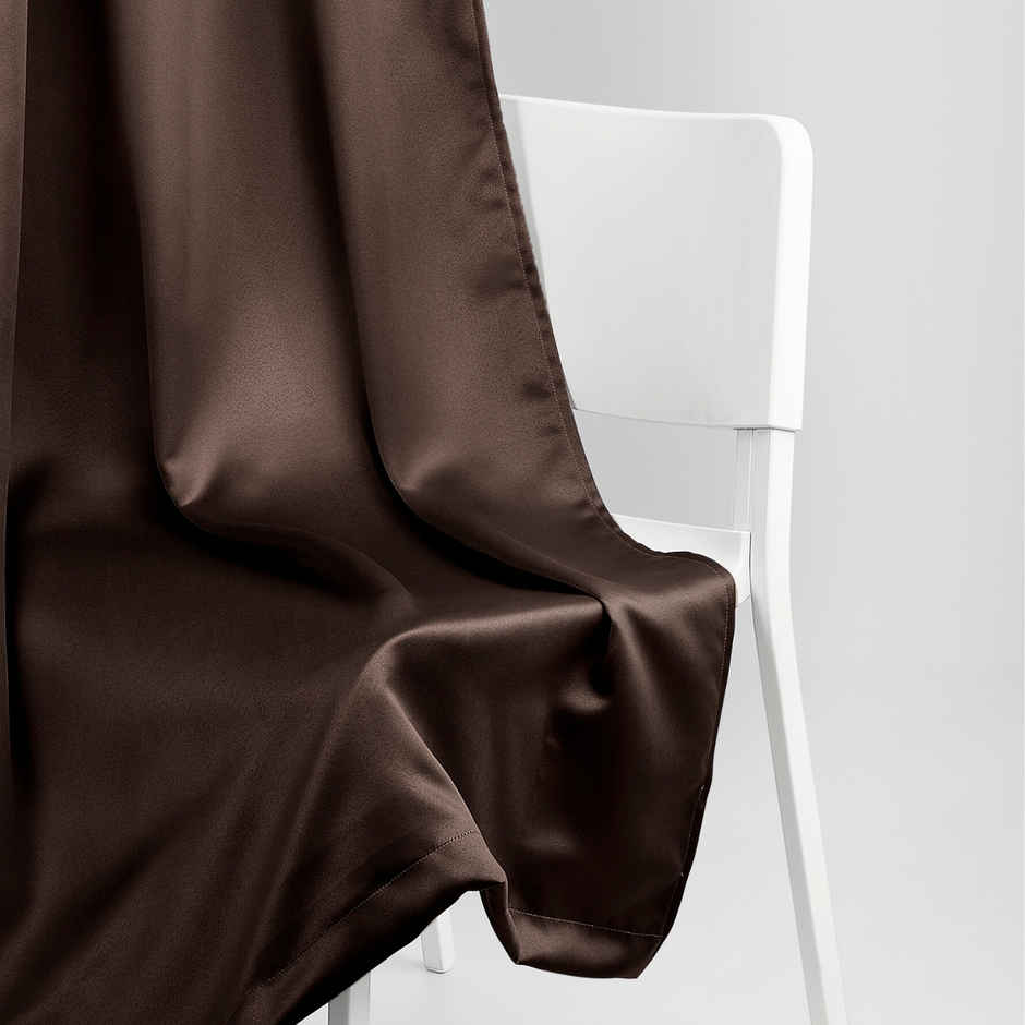 Haus & Kinder Polyester Blackout Solid Essential Drape Door Curtain Mocha