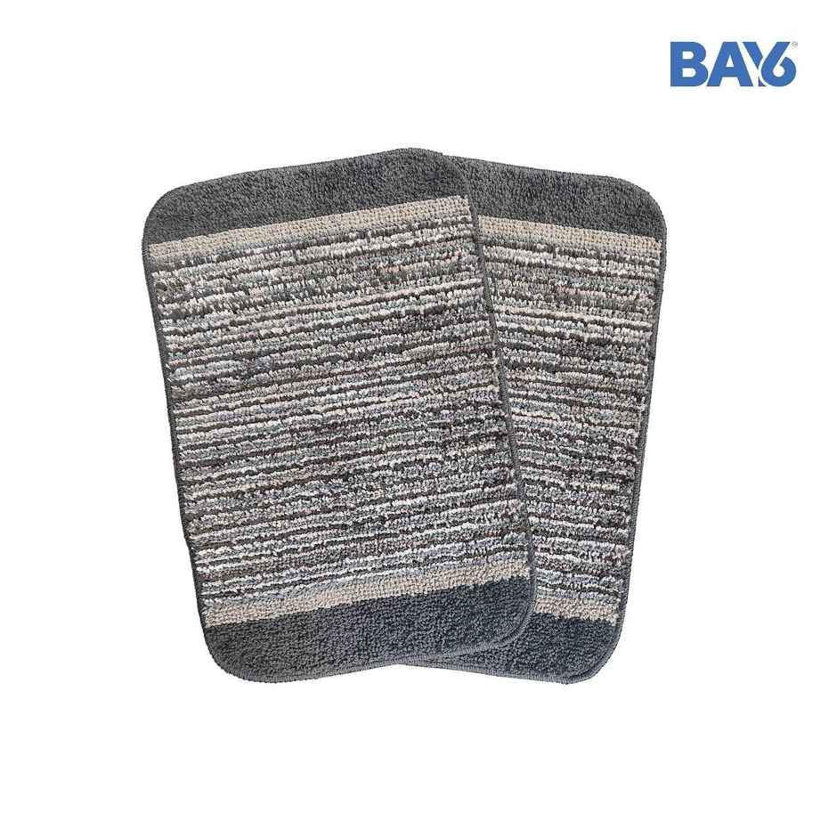 BAY6 Timmy Microfiber Antiskid Bath Mat Set | 38 x 58 cm - Grey