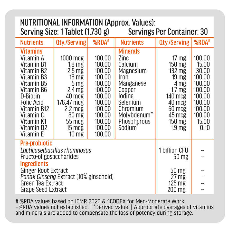 hk Vitals Multivitamin Plus Men (30 Tablets)