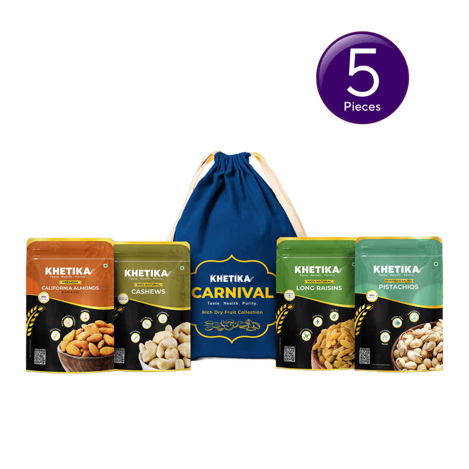 Khetika Dry Fruits Legacy Dry Fruits Gift Potli Almonds, Cashews, Pistachios & Raisins Combo 