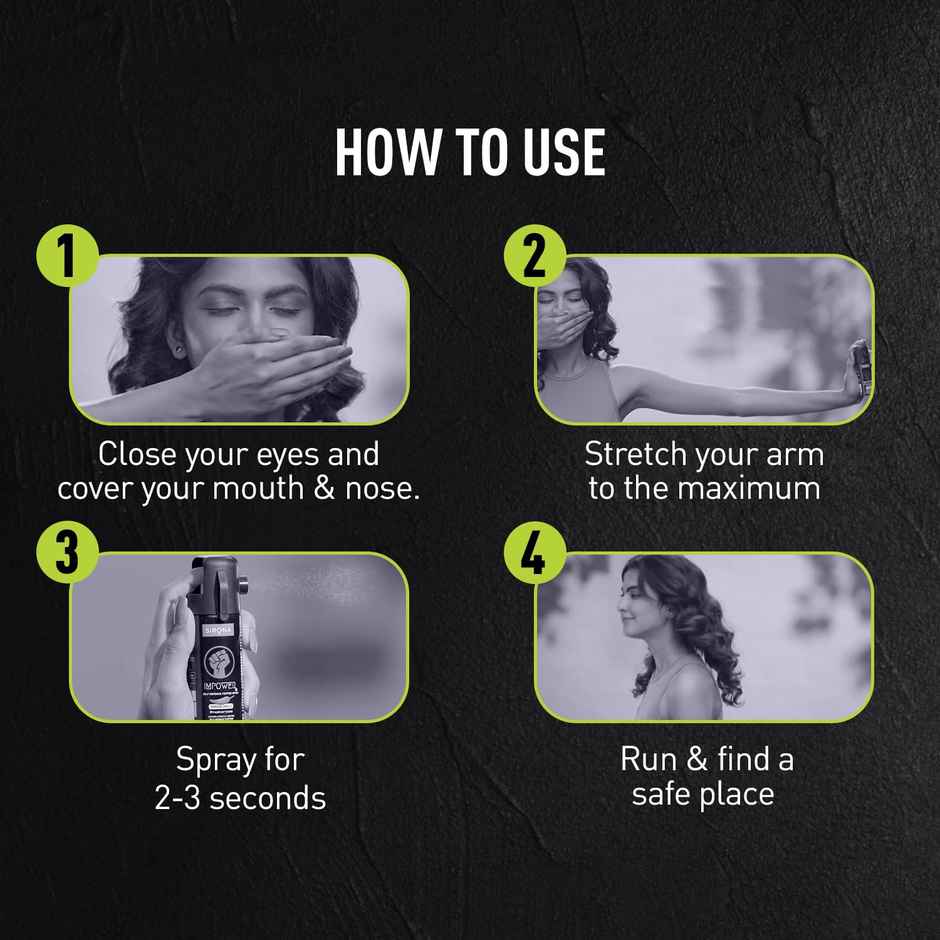 Sirona IMPOWER Self Defence Pepper Spray for Woman Safety - 55 ML | Long Range 12 ft Self Defense