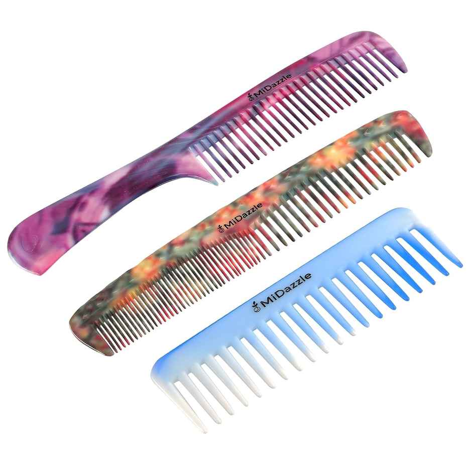 Midazzle Daily Comb Assorted Colors Set of 3 | Multicolor | MIDC2705