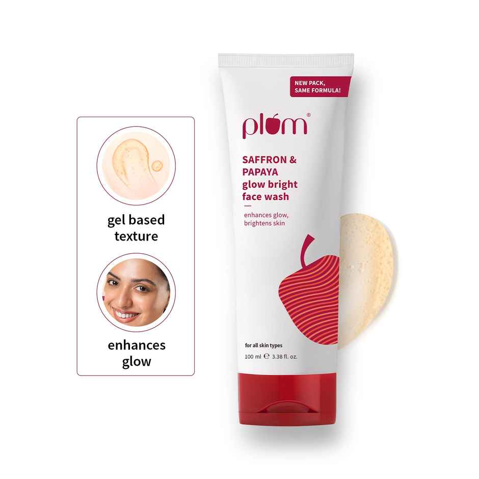 Plum Saffron & Papaya Glow Bright Face Wash 100% Vegan