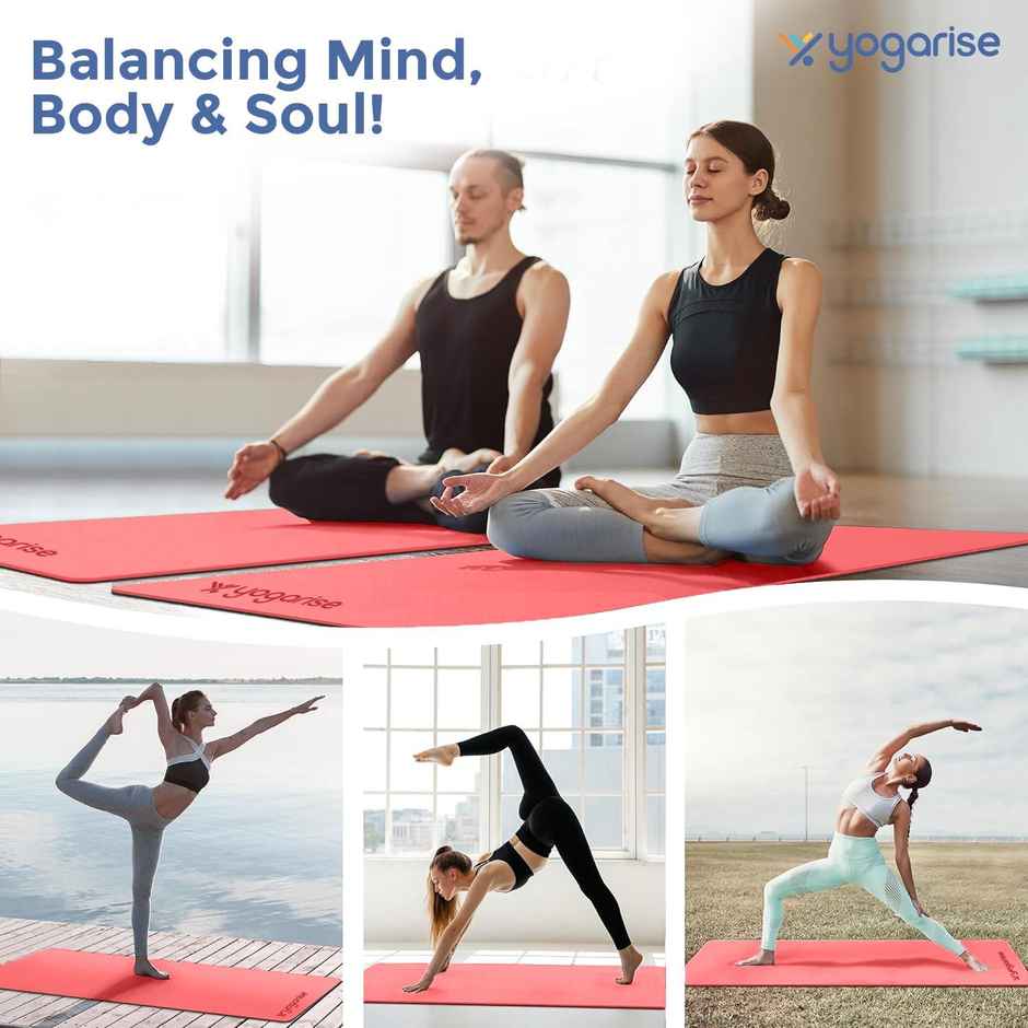 Yogarise 6mm Yoga Mat Dual Color, Red & Black