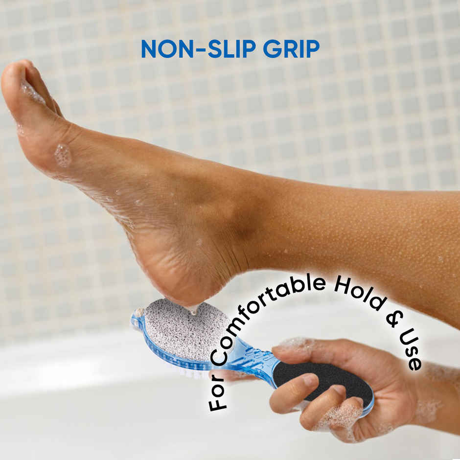 VEGA 4 in 1 Foot Pedicure Brush, Pumice Stone, Scrubber & File for Soft Care (PD-02)