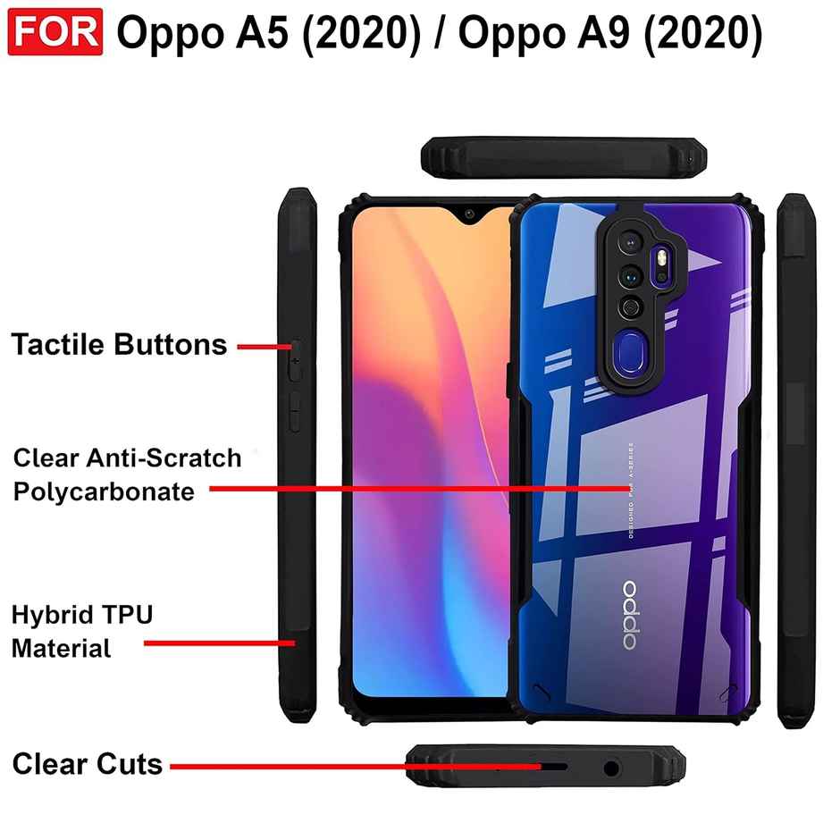Zapcase Back Cover for Oppo A9 2020, Oppo A5 2020 | Matte-Black