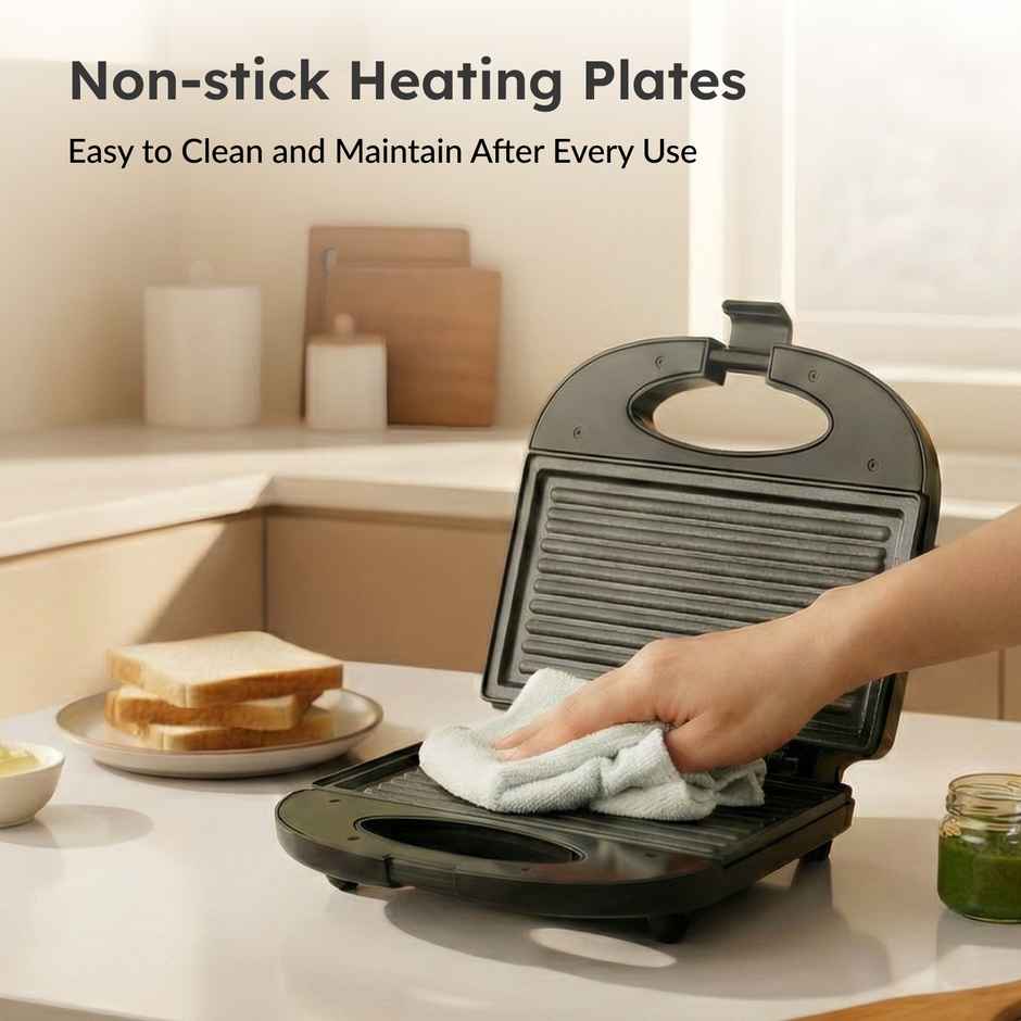 Prestige PGMFB 800W Grill Sandwich Toaster, Non-Stick Grill Plates, Black, 1Y Warranty,ISI Certified