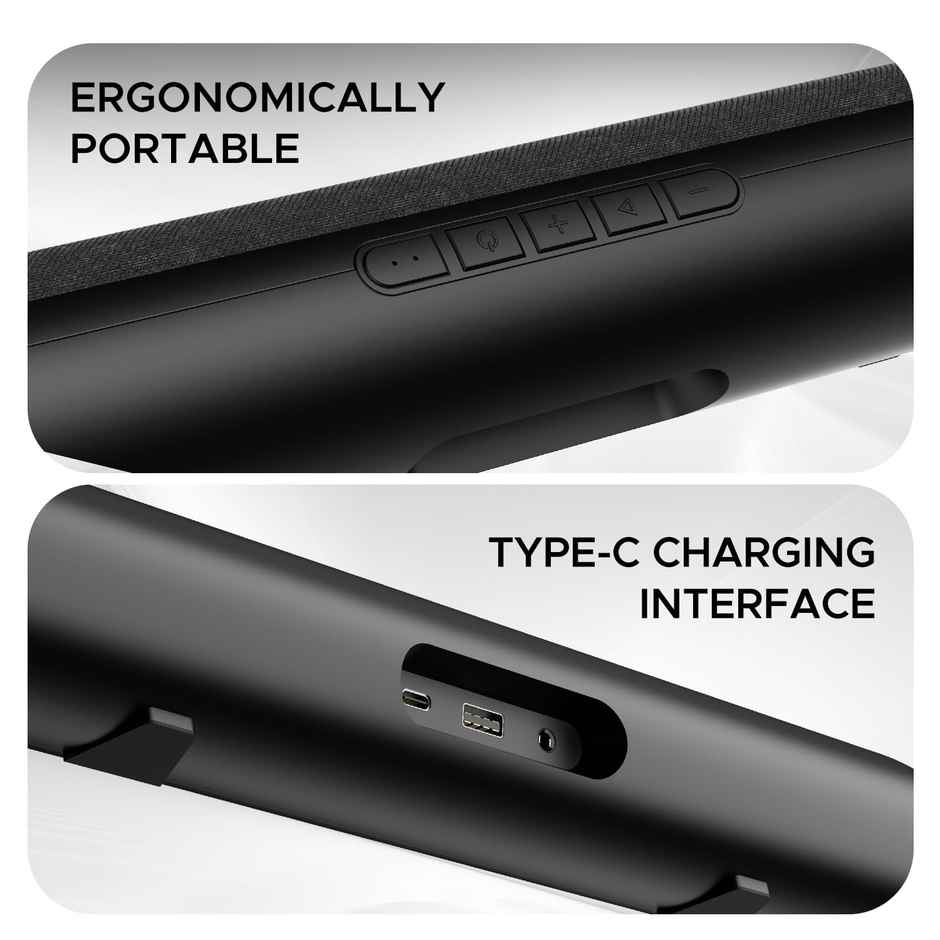 boAt Aavante Bar 600, 25W Signature Sound, 2.0 CH with Dual Passive Radiators, 7 HRS Battery, Multi Connectivity, Bluetooth Sound Bar, Soundbar Speaker - Jade Black