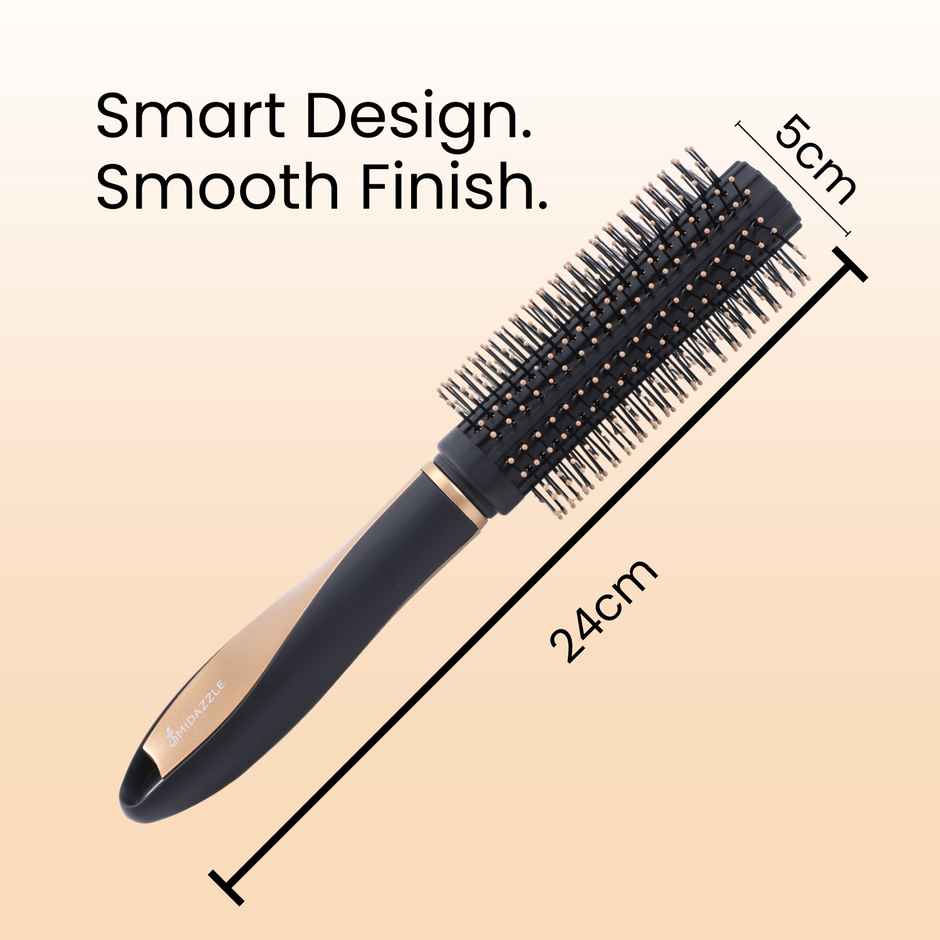 Midazzle Premium Round Black And Gold Hair Brush | MIHB0008