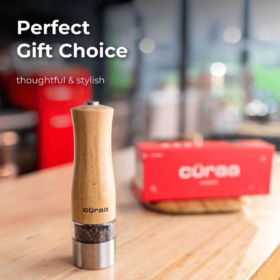 Curaa Pepper Grinder For Kitchen | Battery Powerred Automatic Salt And Pepper Mill | Perfect For Gift