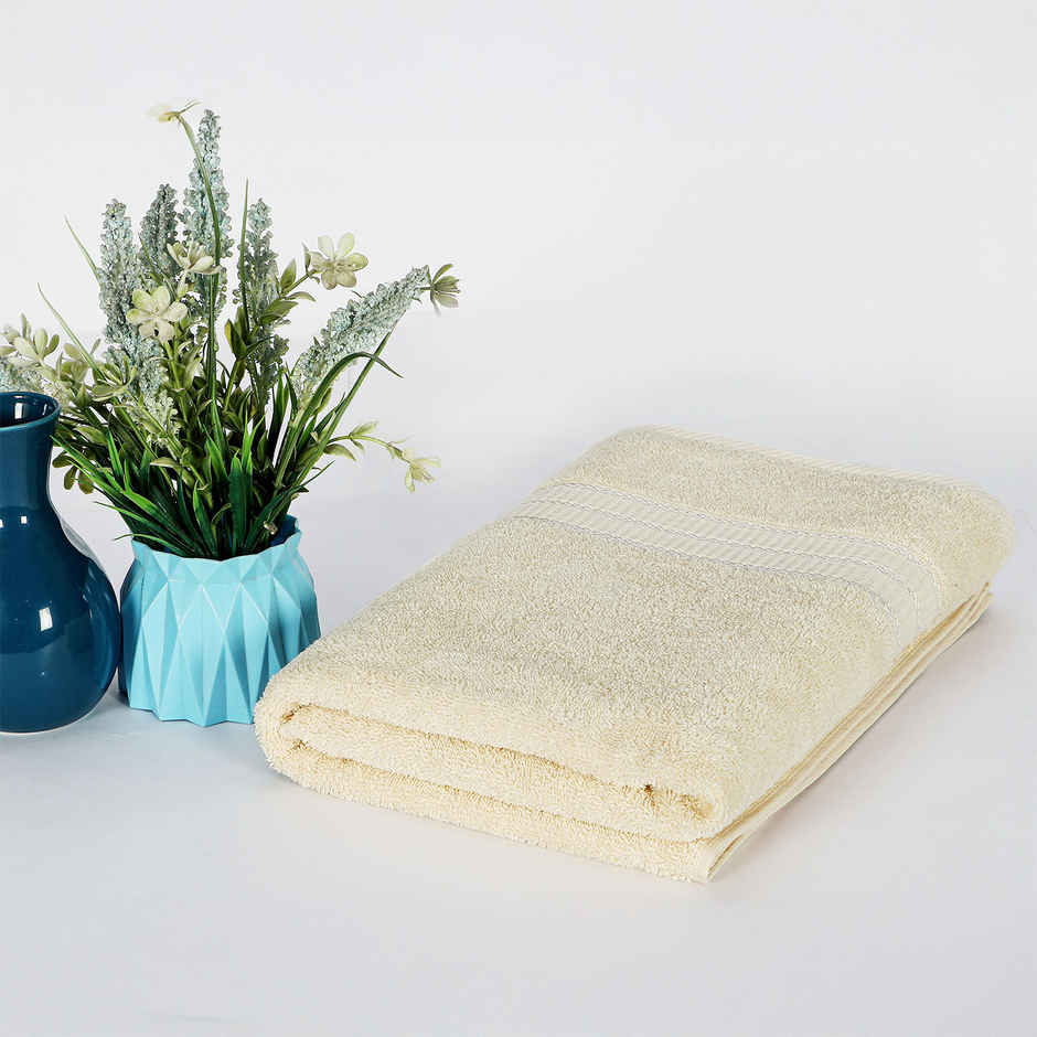 Superspun 100% Cotton- 420 Gsm- Vodre- Single Piece- Bath Sheet- Size:90 x 180 - Cream