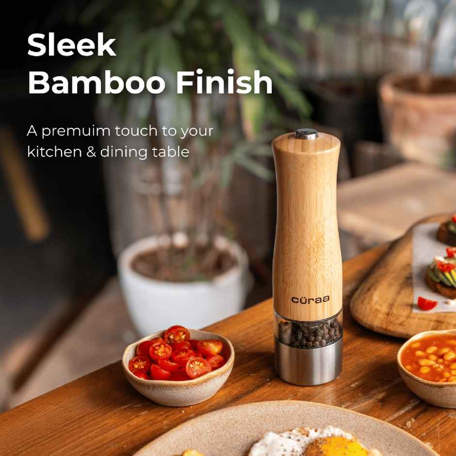 Curaa Pepper Grinder For Kitchen | Battery Powerred Automatic Salt And Pepper Mill | Perfect For Gift