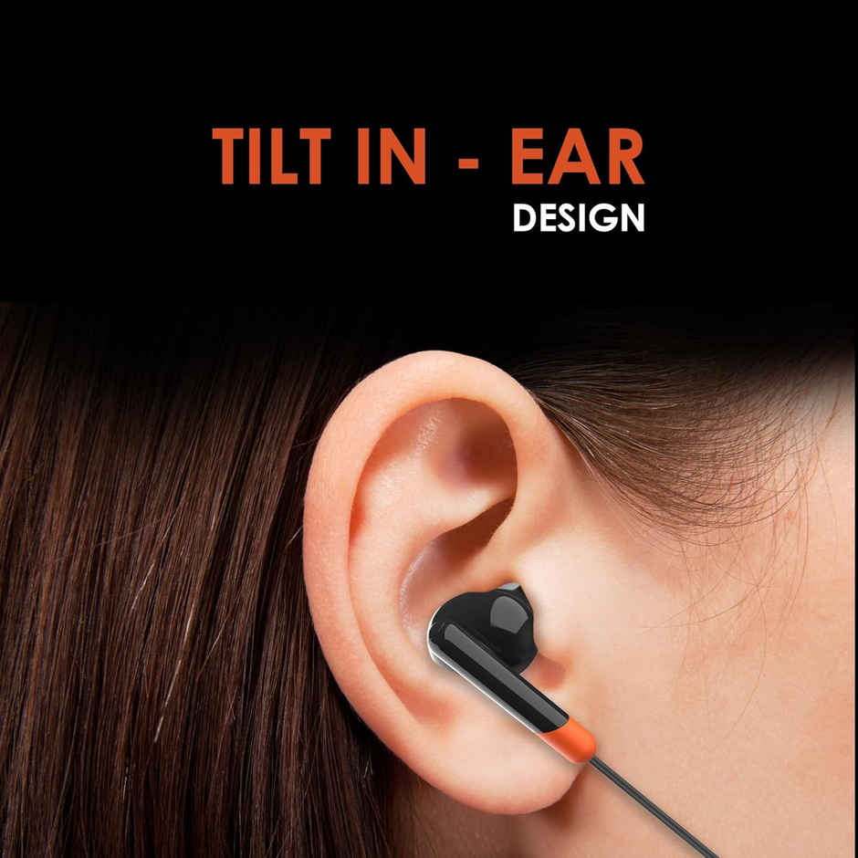 itel Iep12 Wired Earphones - 10Mm Drivers, Tilt Design, 10-Min Fast Charge, In-Line Mic (Black)