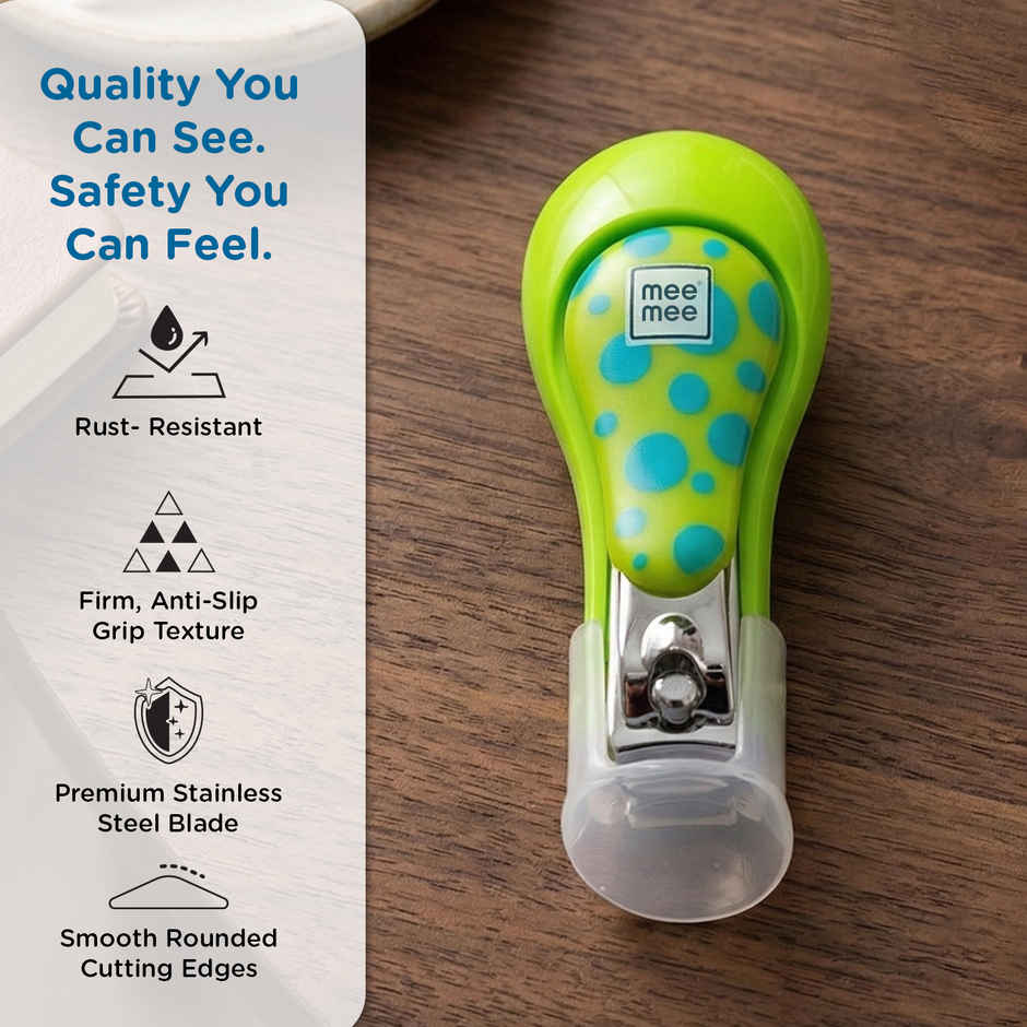 Mee Mee Protective Baby Nail Clipper/Cutter with Skin Guard (Green)
