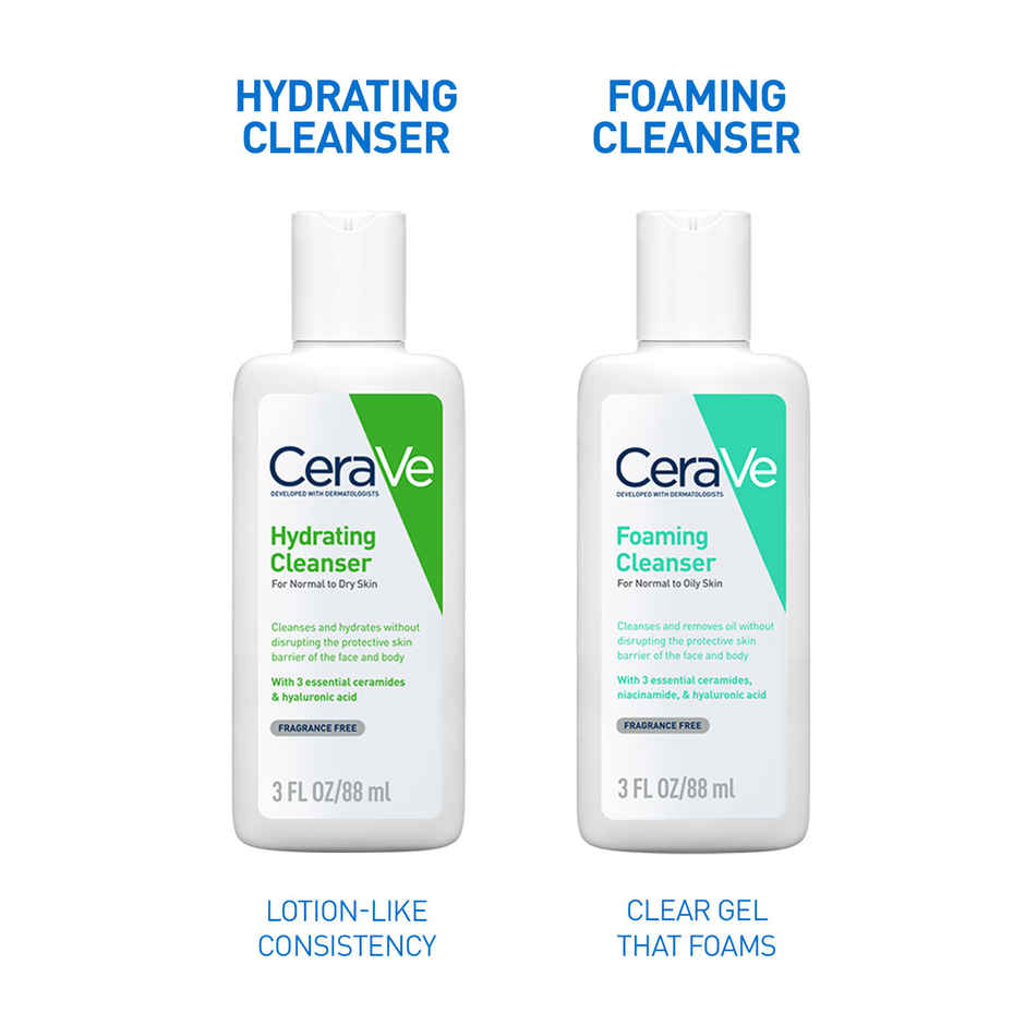 CeraVe Hydrating Cleanser Non-Foaming Face Wash For Dry Skin With Ceramides & Hyaluronic Acid