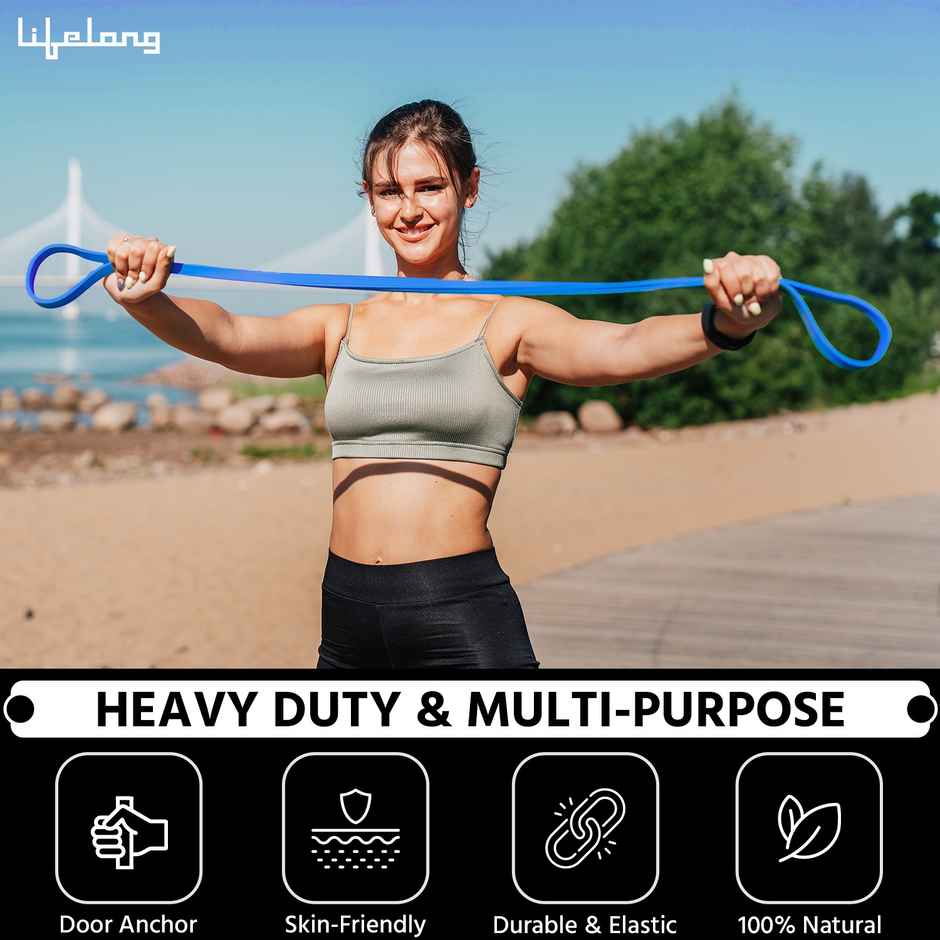 Lifelong Heavy Resistance Band For Workout|Exercise & Stretching|Men&Women|(Medium)(Llrb235,Green)