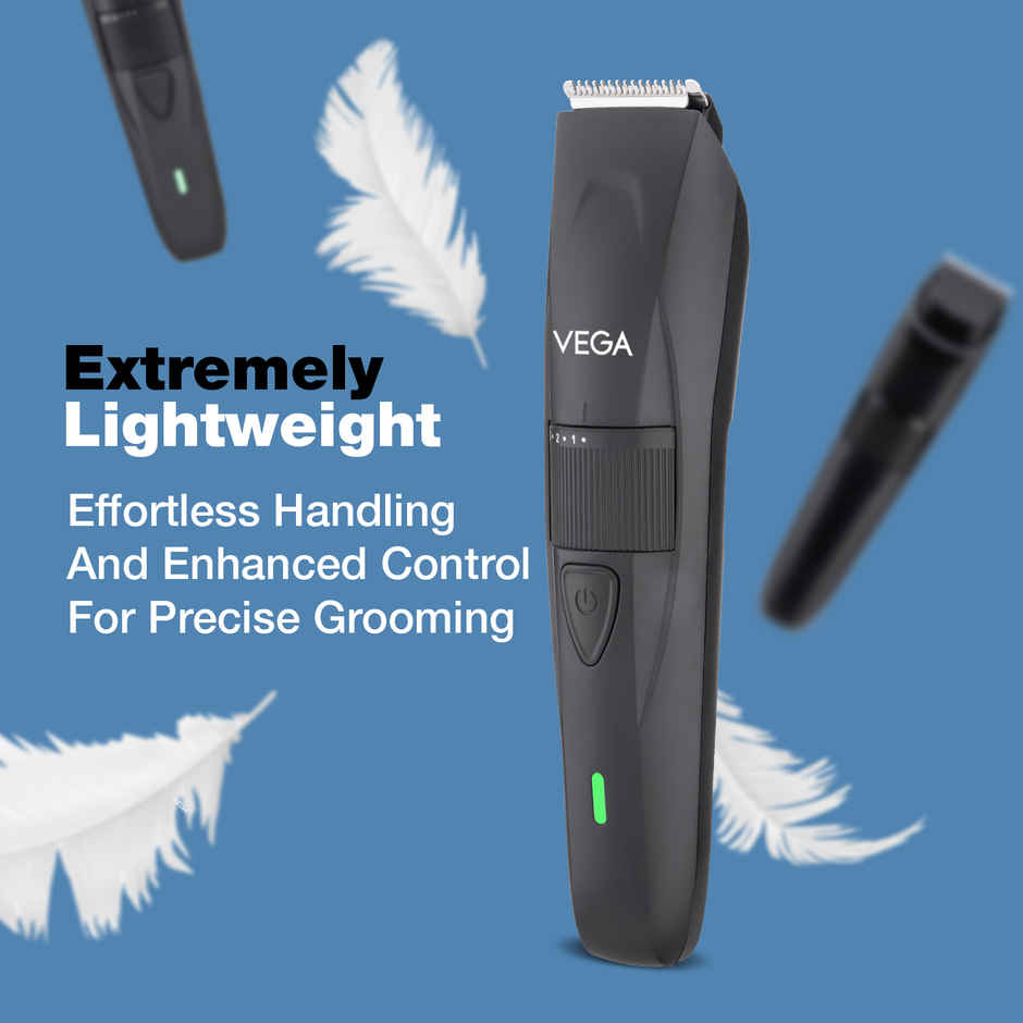 Vega Power Lite Beard Trimmer for Men with 90 mins Runtime, 2 Comb Attachment, USB Type C (VHTH-38)