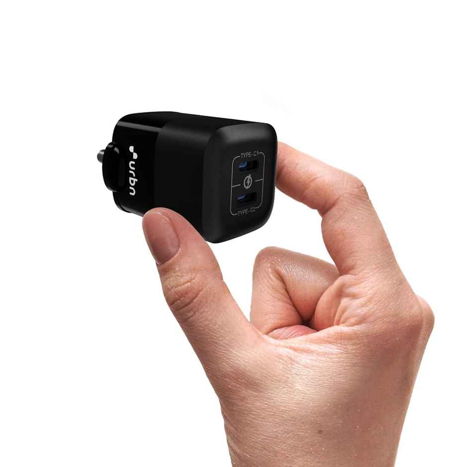 URBN 40W (20W + 20W) Dual Port USB-C (Type C) Wall Charger(Black)