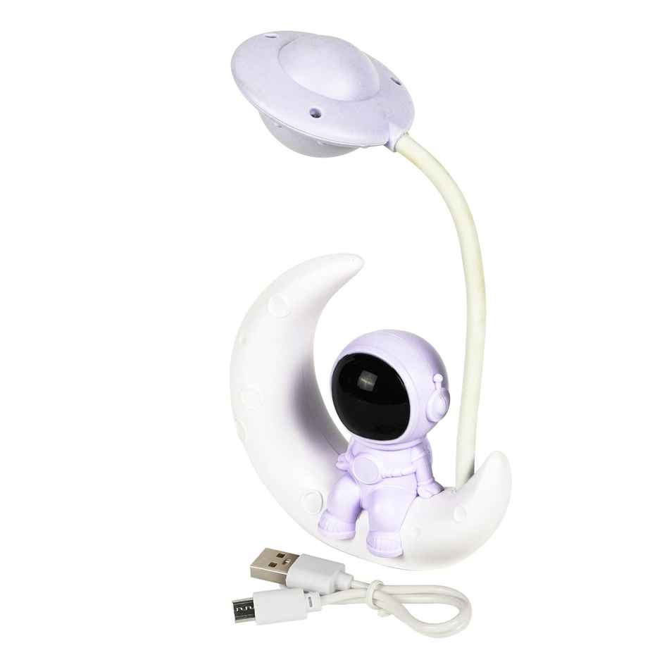 Lexton LED Study TableLamp Astronaut MoonShaped for Kids 180 Degree White Pack-1