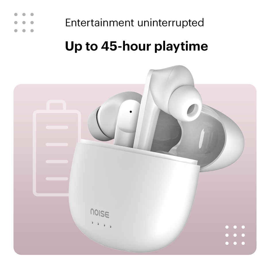 Noise Buds VS104 45H Playtime 4 Mic ENC 13mm Driver Instacharge TWS Earbuds | Snow White