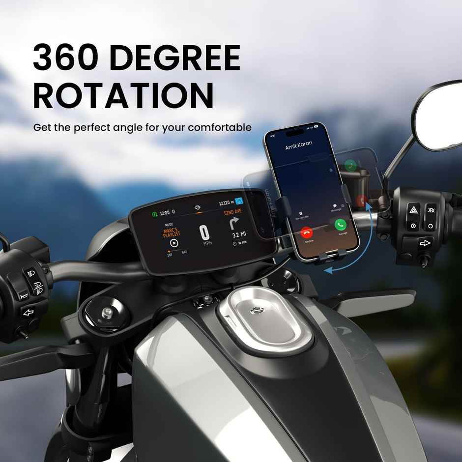Portronics Mobike 4, Bike Phone Mount - Black
