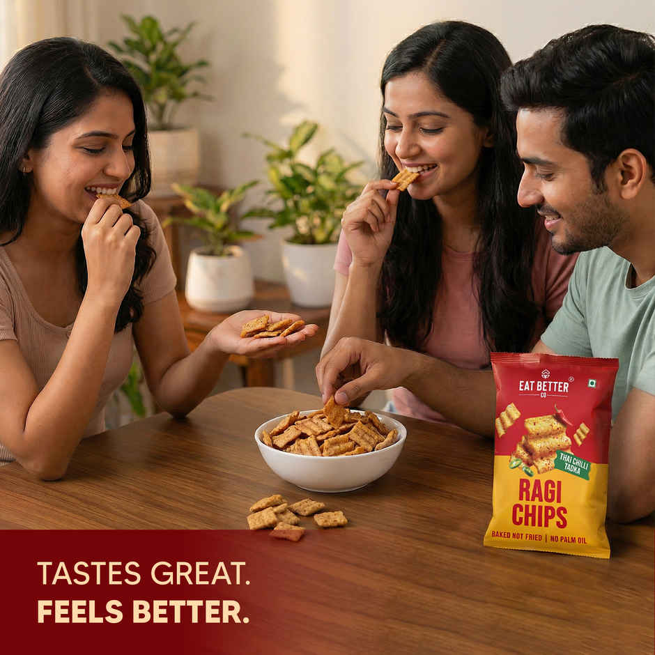 Eat Better Co Ragi Chips | Thai Chilli Tadka | Roasted, No Palm Oil