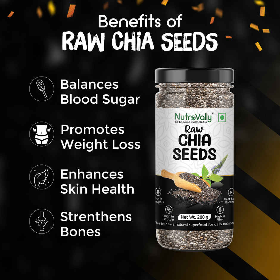 NutroVally Premium Chia Seeds | Rich in Protein and Fiber