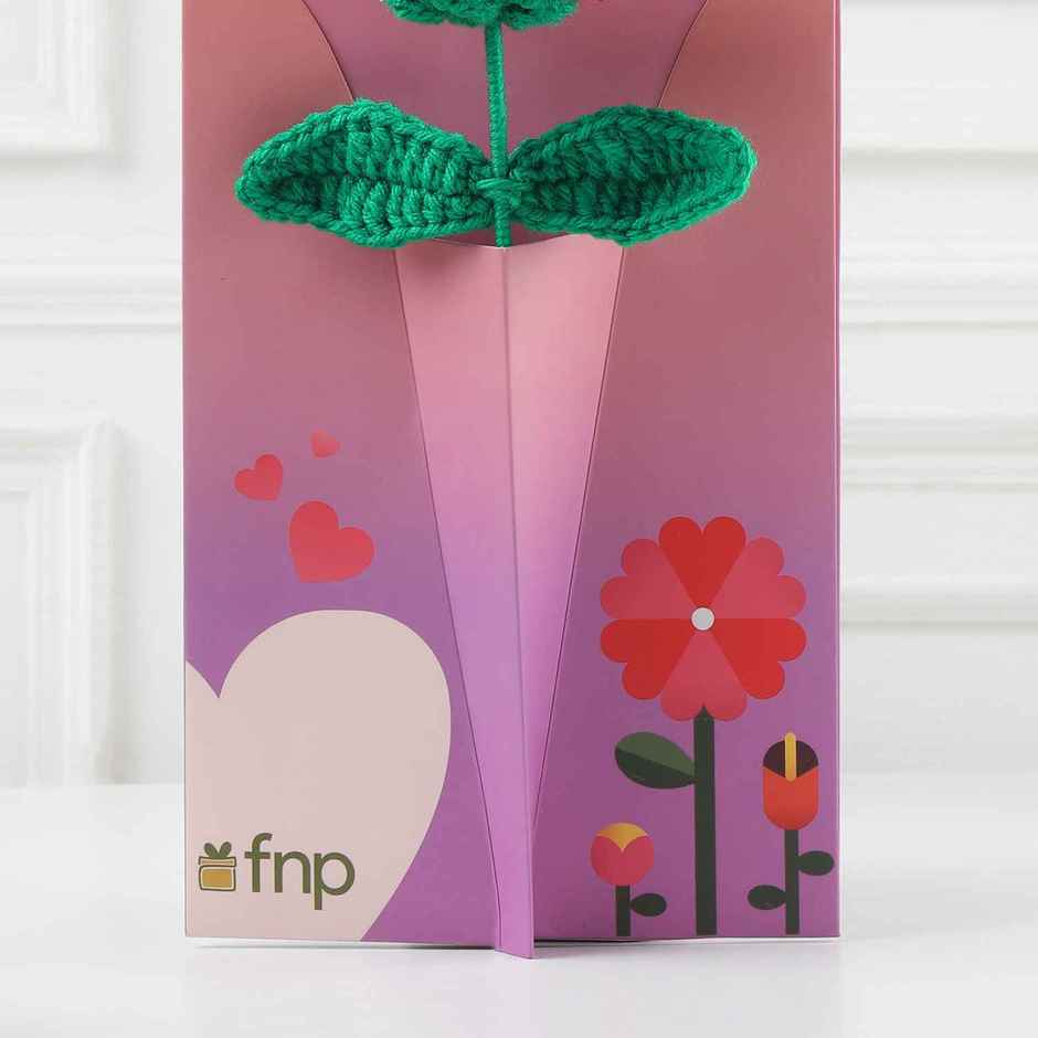 Forever Red Crochet Rose | Artificial Flower | Ideal for Gifting | FNP