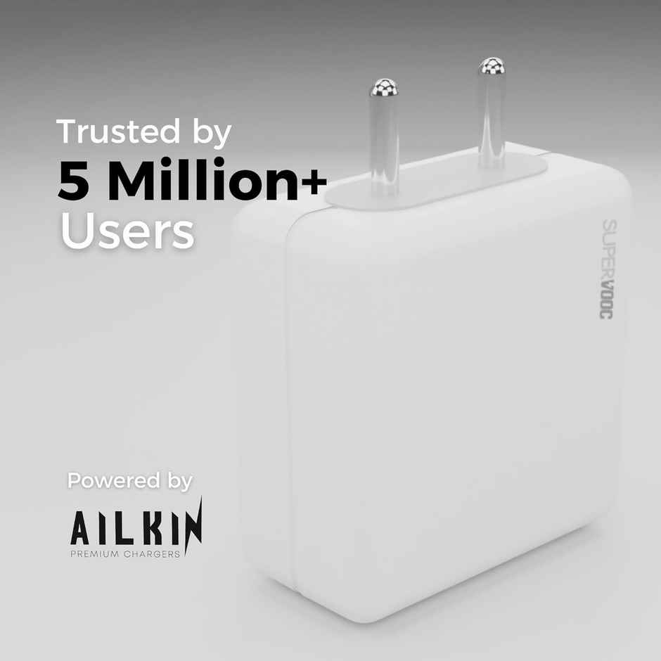 Ailkin SUPERVOOC 80W ULa Fast Charger Adaptor for OnePlus with True PD Charging Support