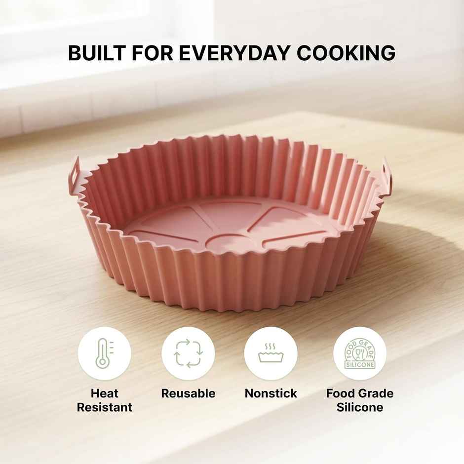 DALUCI Silicone Air Fryer Liners 8 Inch Reusable Heat Resistant Basket Trays