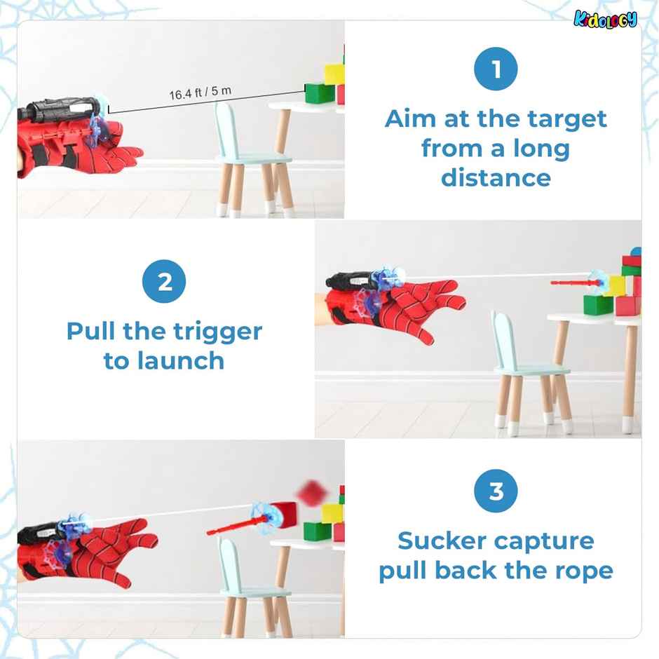 Kidology Spider Web Shooters for Kids, Spider Web Shooter,Spider Launcher Wrist Toys