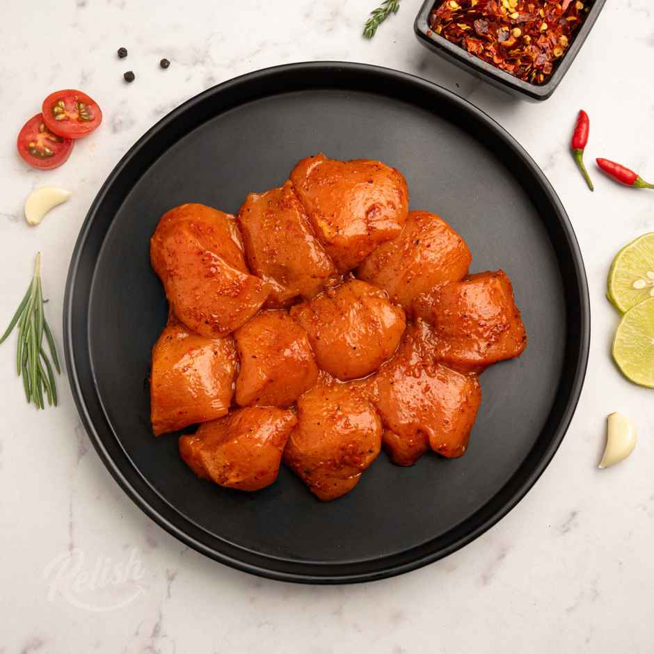 Relish Chicken Schezwan | Energy - 116 Kcal | Protein - 39.02 g / 100 g