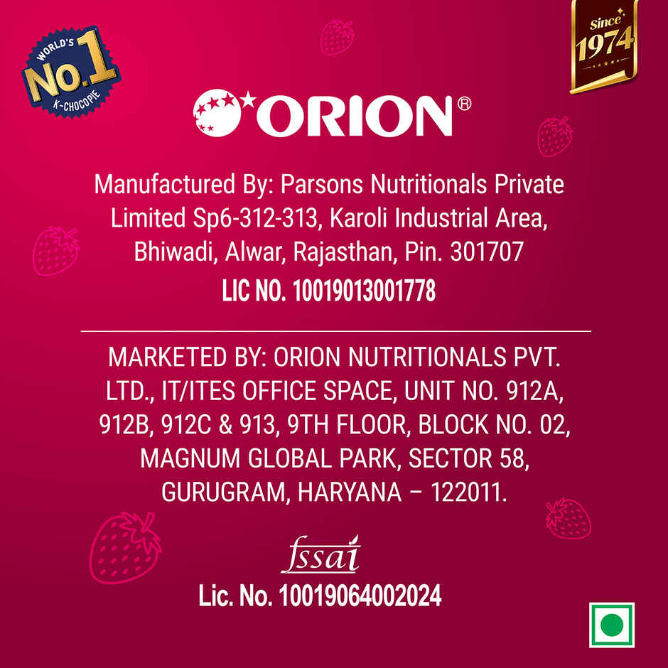 Orion Choco Pie Strawberry Cream Filled Biscuit
