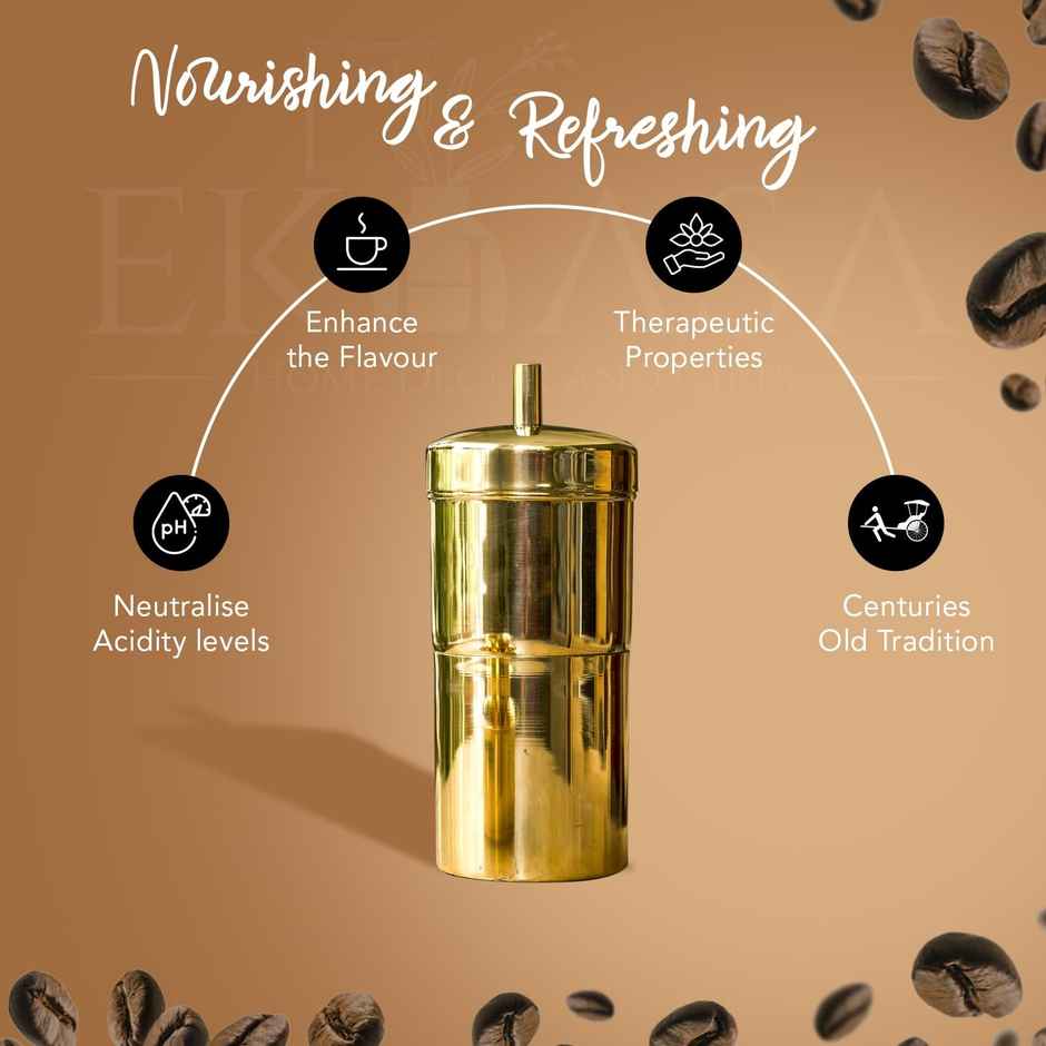 Ekhasa Pure Brass Filter Coffee Maker For Home & Office | South Indian Filter Coffee Maker