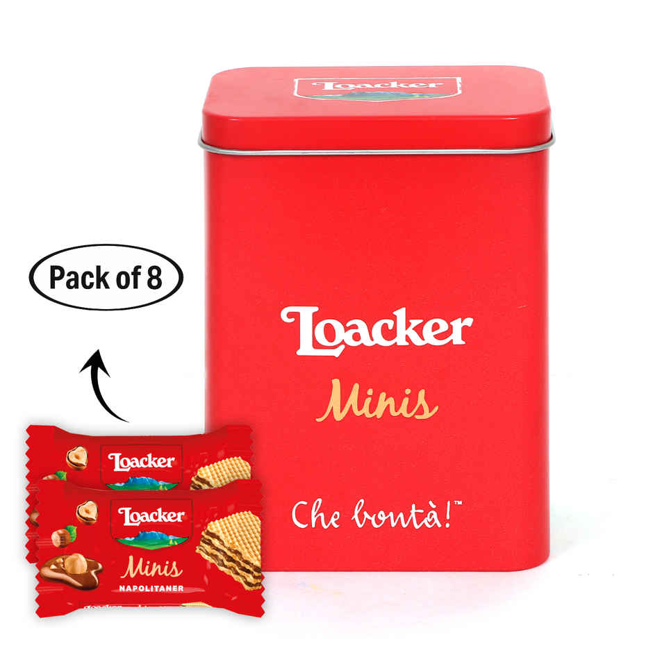 Loacker Minis Napolitaner Hazelnut Wafer Cookies with Tin