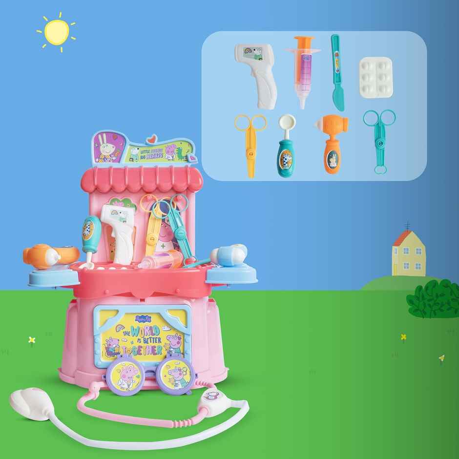 Hamleys Peppa Pig Doctor Play Toyset Medical Kit with Stethoscope, Thermometer & Accessories
