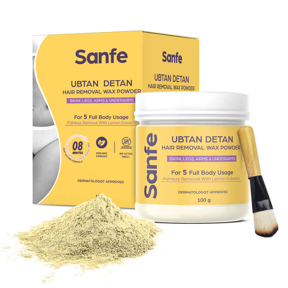 Sanfe Ubtan Detan Hair Removal Wax Powder 8 Minute Painless Organic