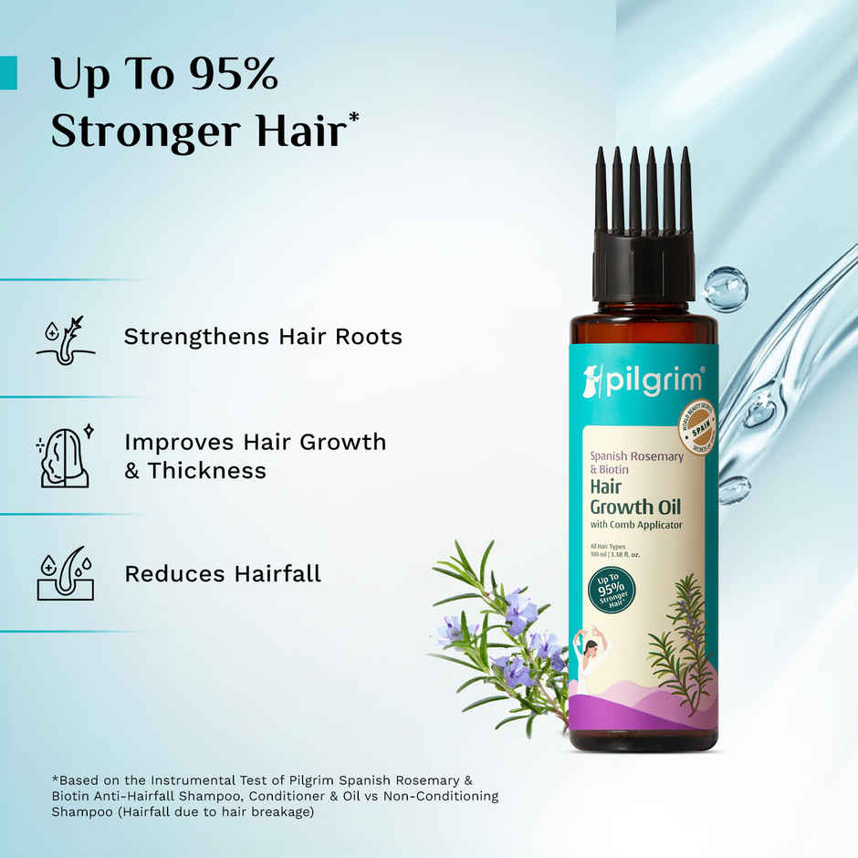 PIlgrim Spanish Rosemary & Biotin Hair Growth Oil Reduces Hair Fall & Boosts Hair Growth