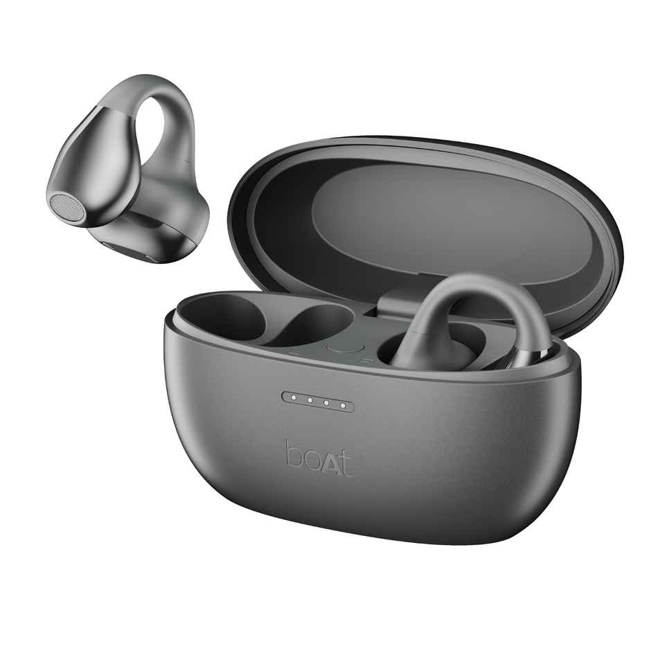boAt Airdopes Loop TWS Earbuds w/ Air Conduction Technology, Clip-On Fit, 50H Playtime (Cool Grey)